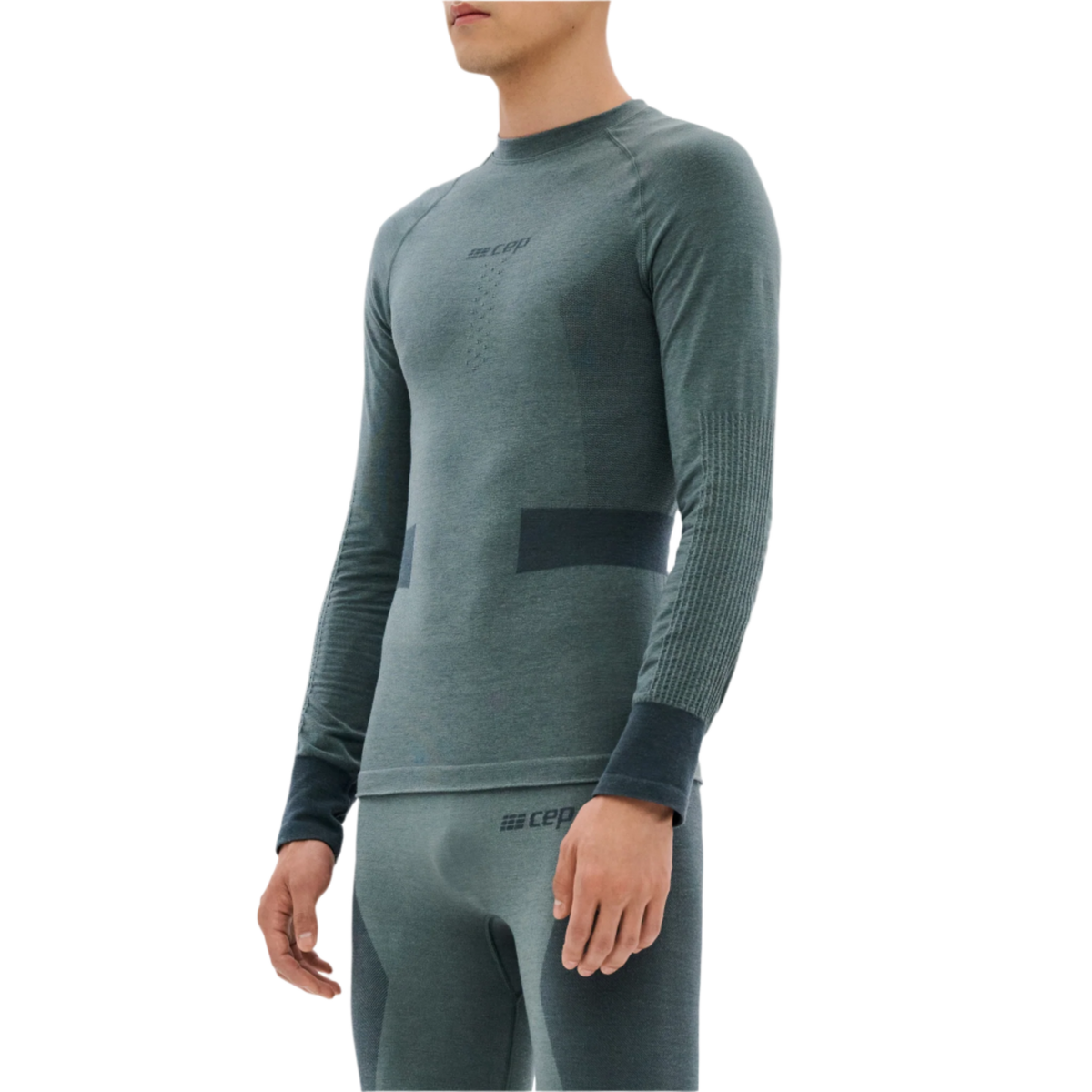 Ski Merino Base Shirt, Men, Blue-Grey
