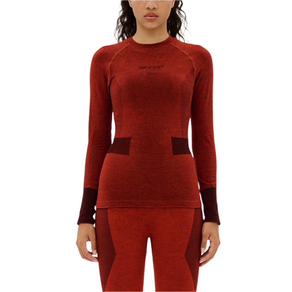 Ski Merino Base Shirt, Women, Aubergine/Red Merino