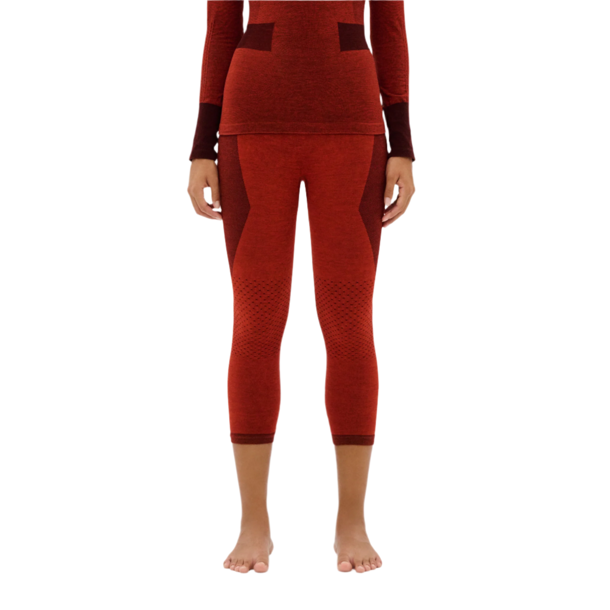 Ski Merino 3/4 Base Tights, Women, Aubergine/Red Merino