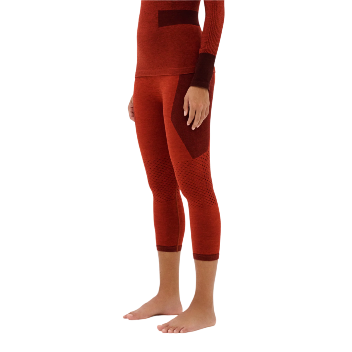 Ski Merino 3/4 Base Tights, Women, Aubergine/Red Merino