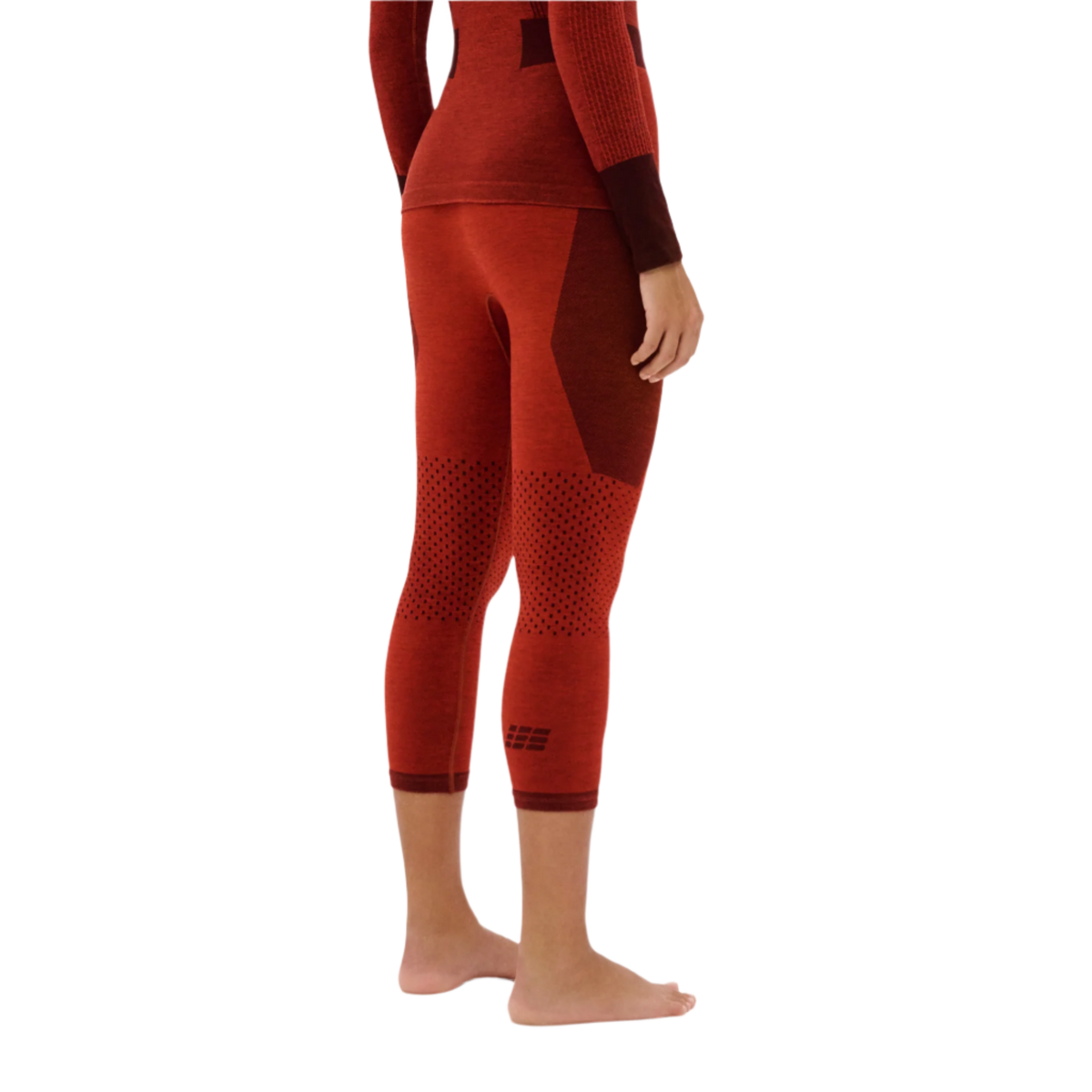 Ski Merino 3/4 Base Tights, Women, Aubergine/Red Merino