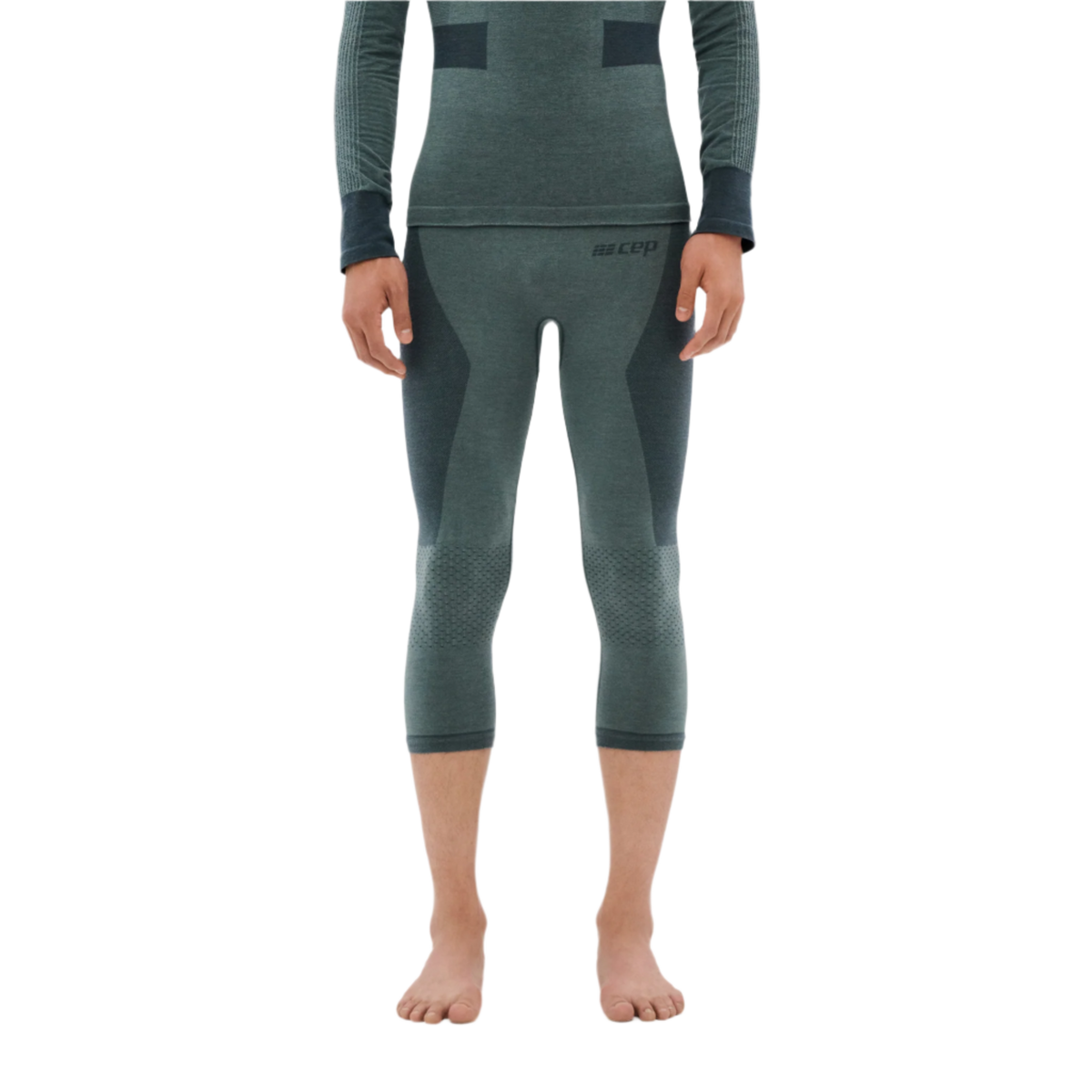 Ski Merino 3/4 Base Tights, Men, Blue-Grey