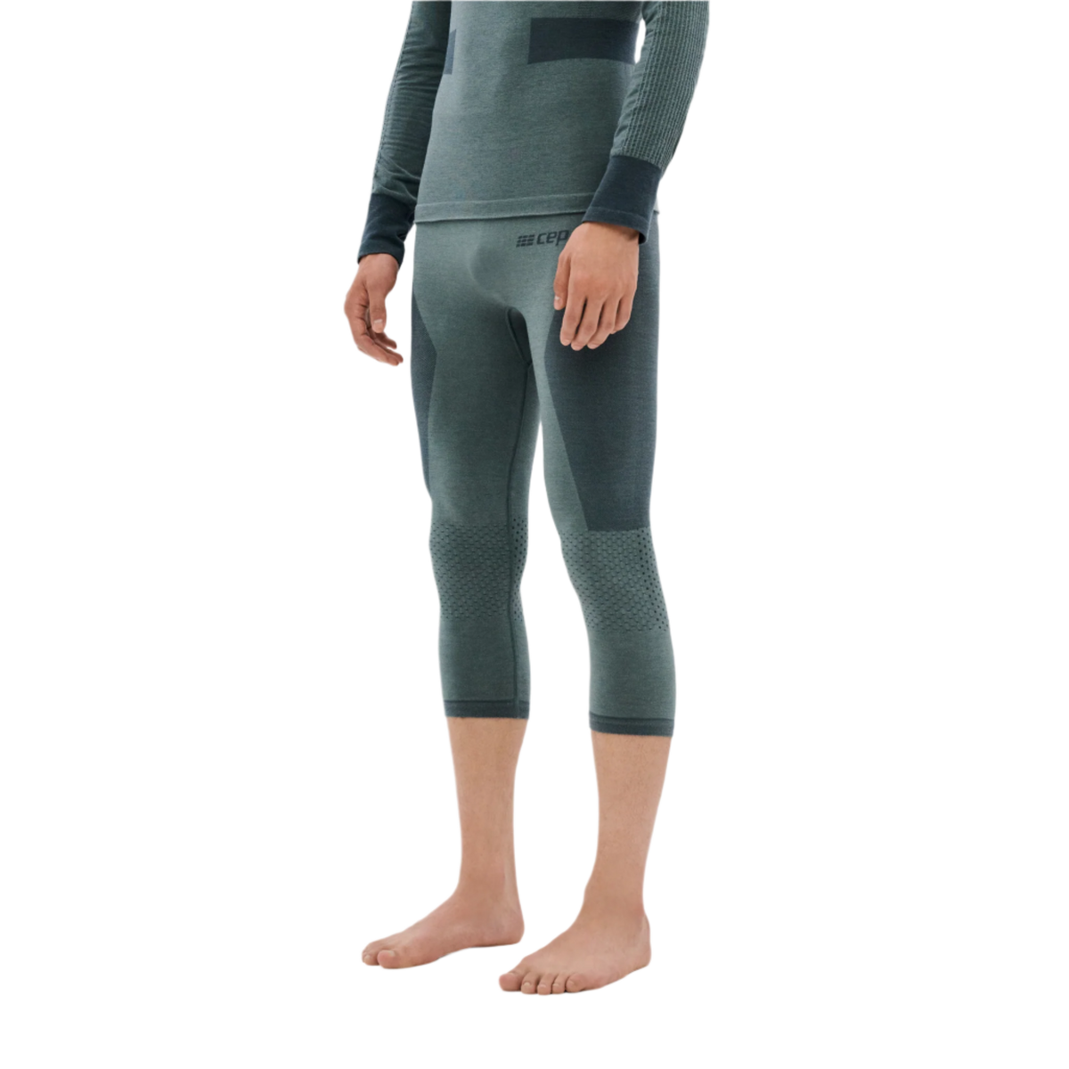 Ski Merino 3/4 Base Tights, Men, Blue-Grey