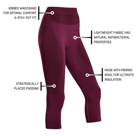 Ski Merino 3/4 Base Tights, Women