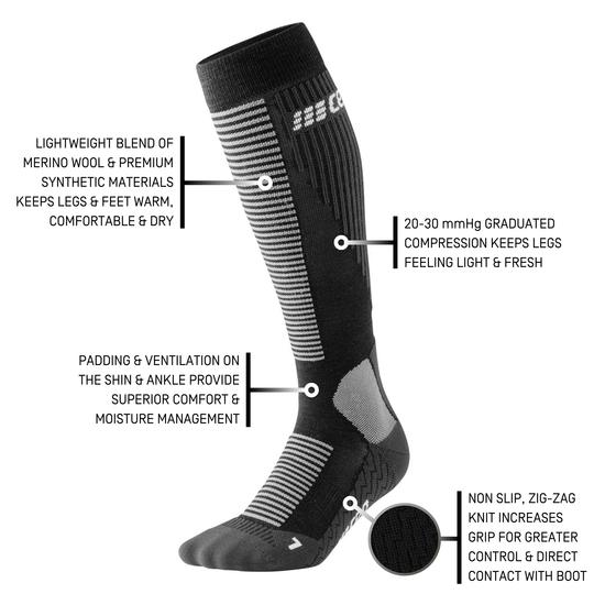 Ski Touring Tall Compression Socks, Women