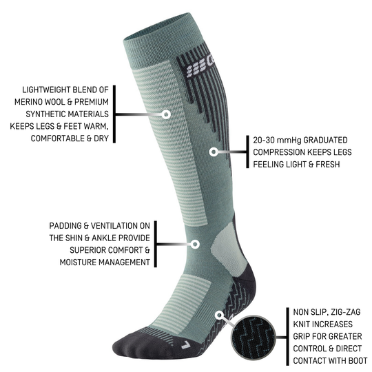 Ski Touring Tall Compression Socks, Men