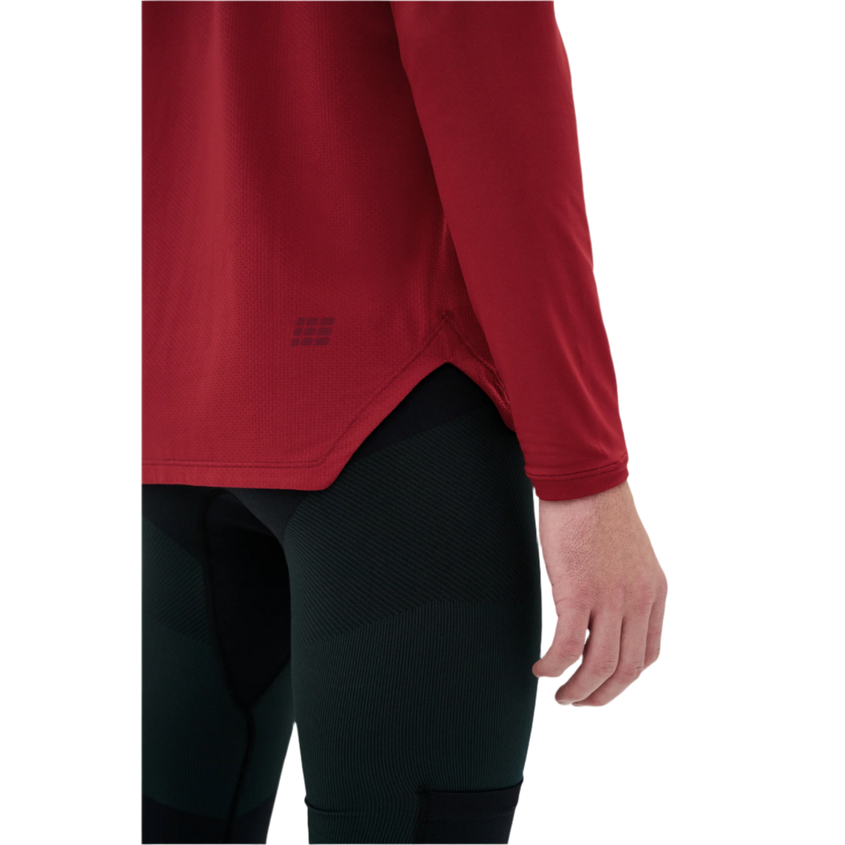 The Run Long Sleeve Shirt, Men, Crimson, close-up detail