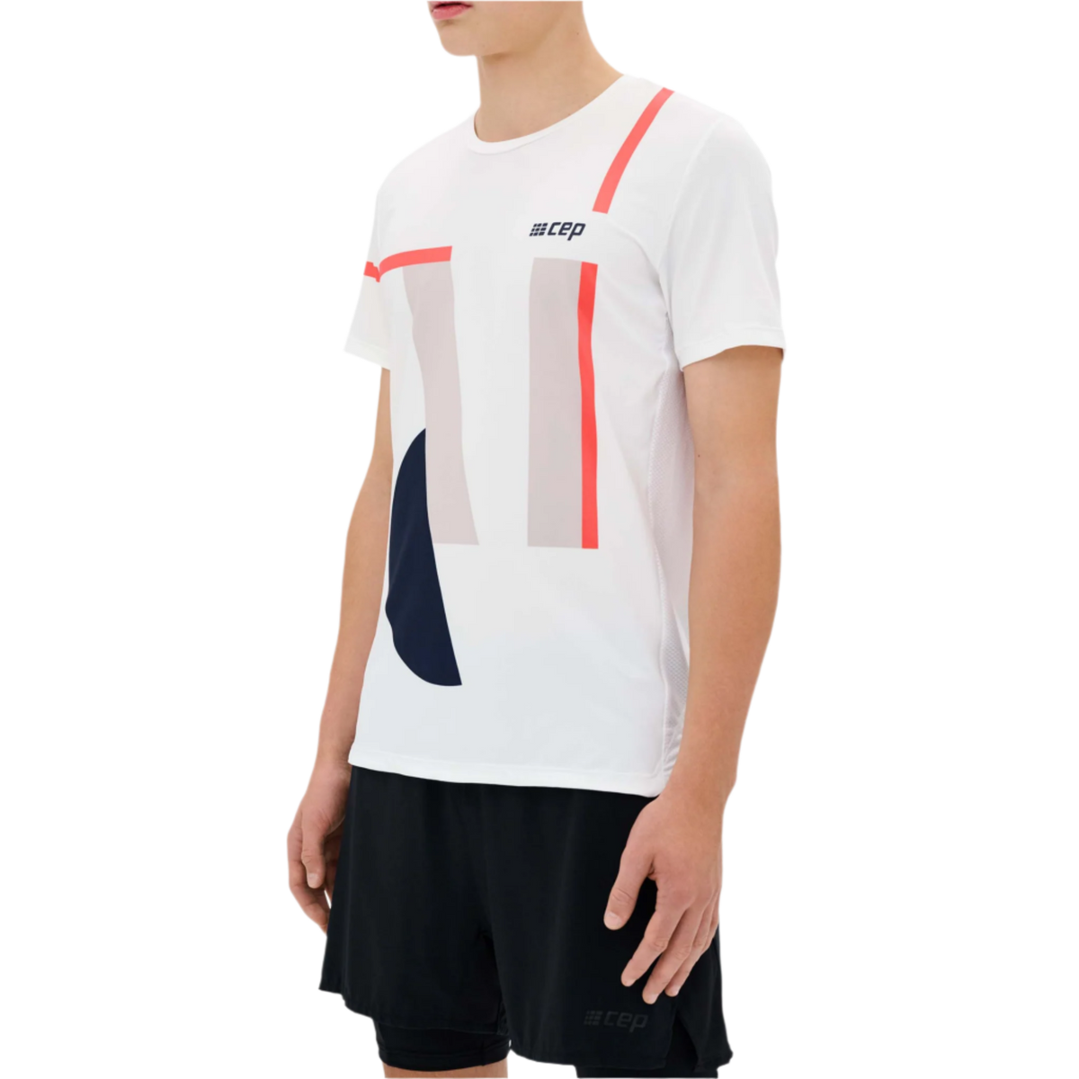 The Run Short Sleeve Shirt, Men, White Multi