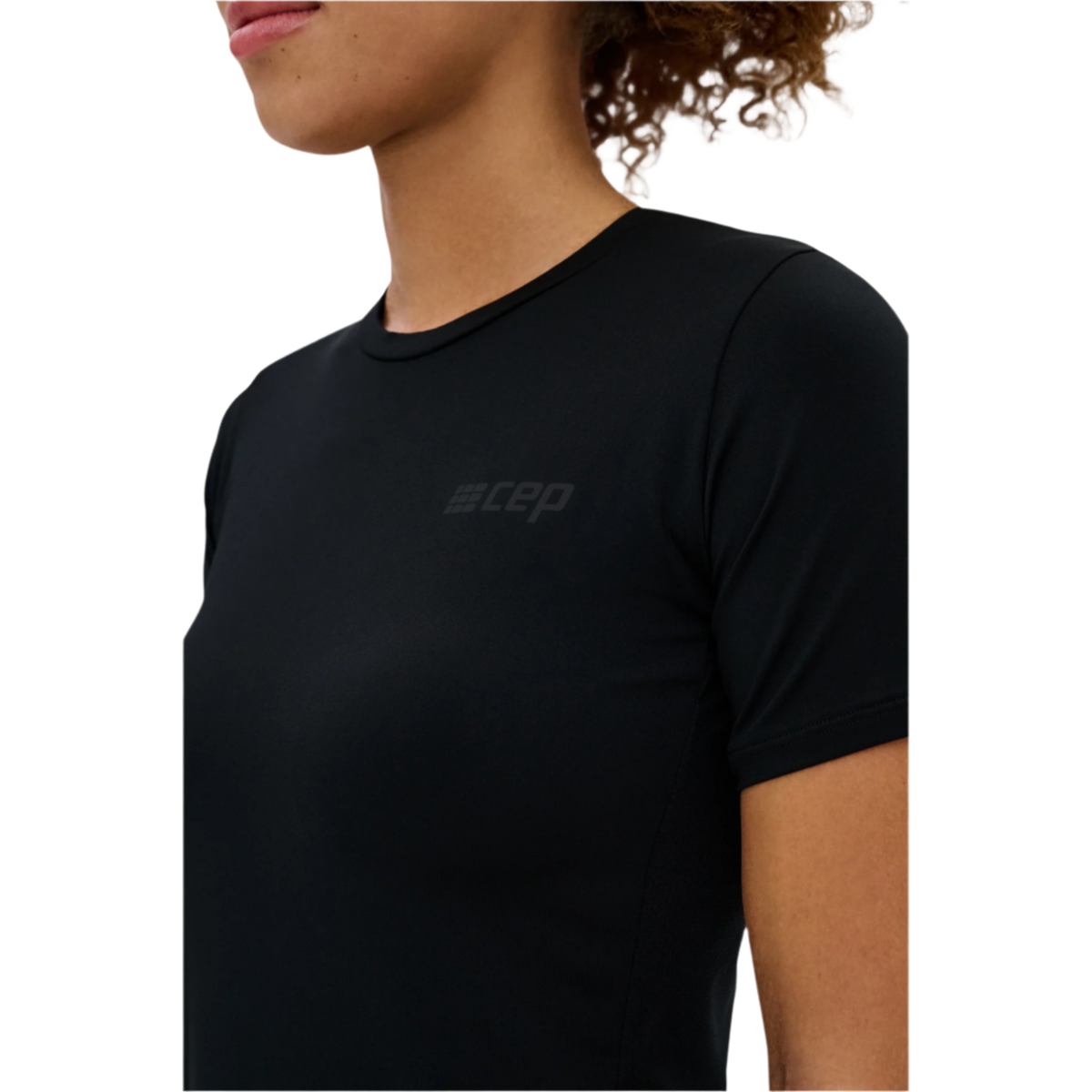 The Run Short Sleeve Shirt, Women, Black, close-up detail
