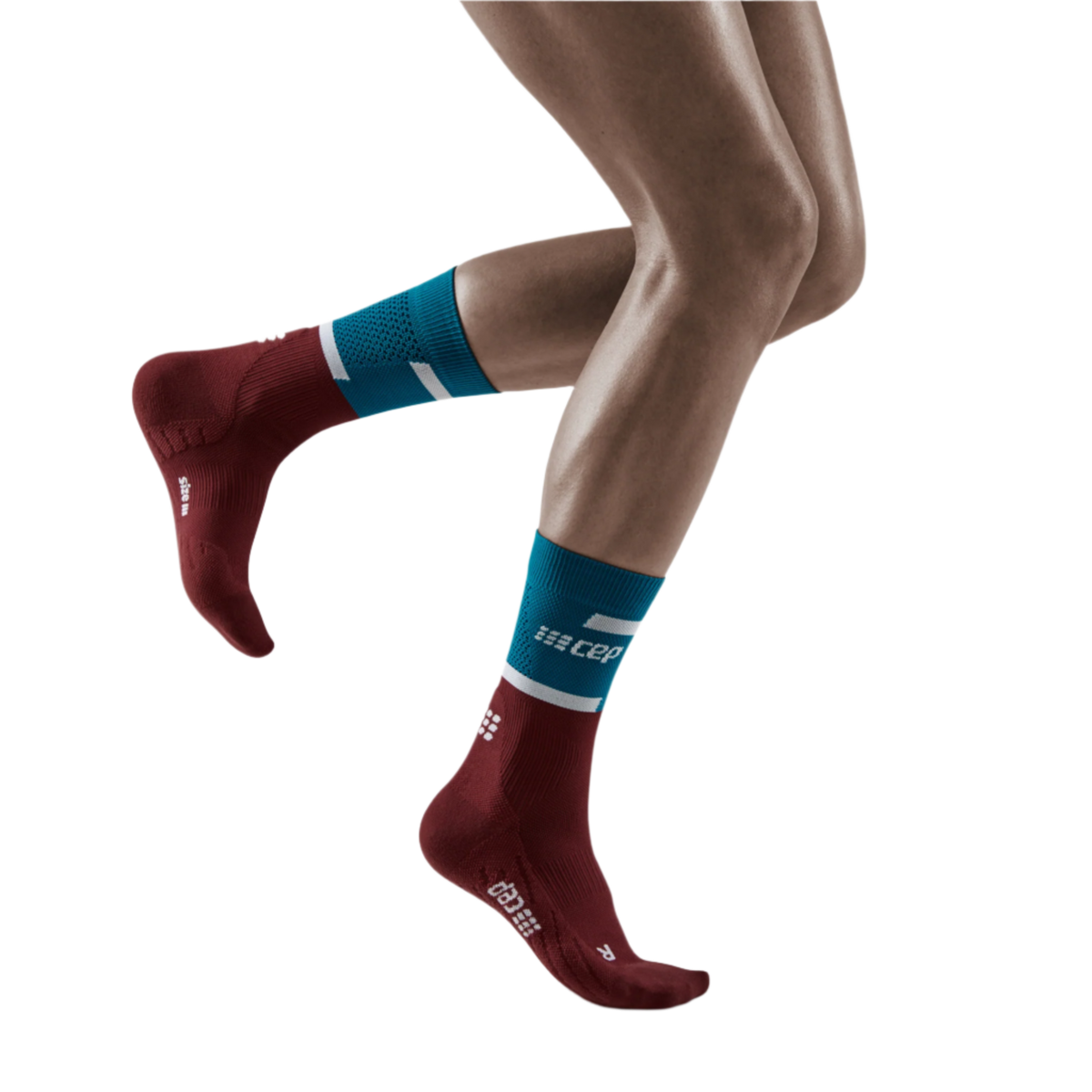 The Run Compression Mid Cut Socks 4.0, Men, Petrol/Dark Red