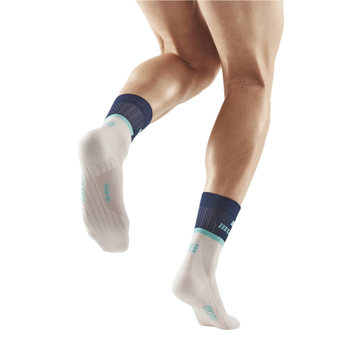 The Run Compression Mid Cut Socks 4.0, Men, Blue/Off White