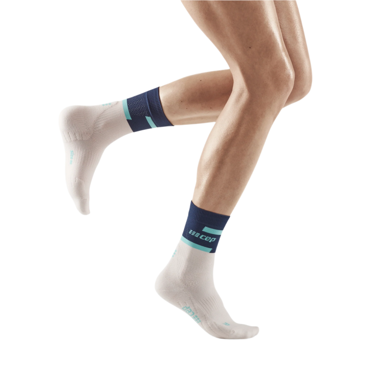 The Run Compression Mid Cut Socks 4.0, Women, Blue/Off White