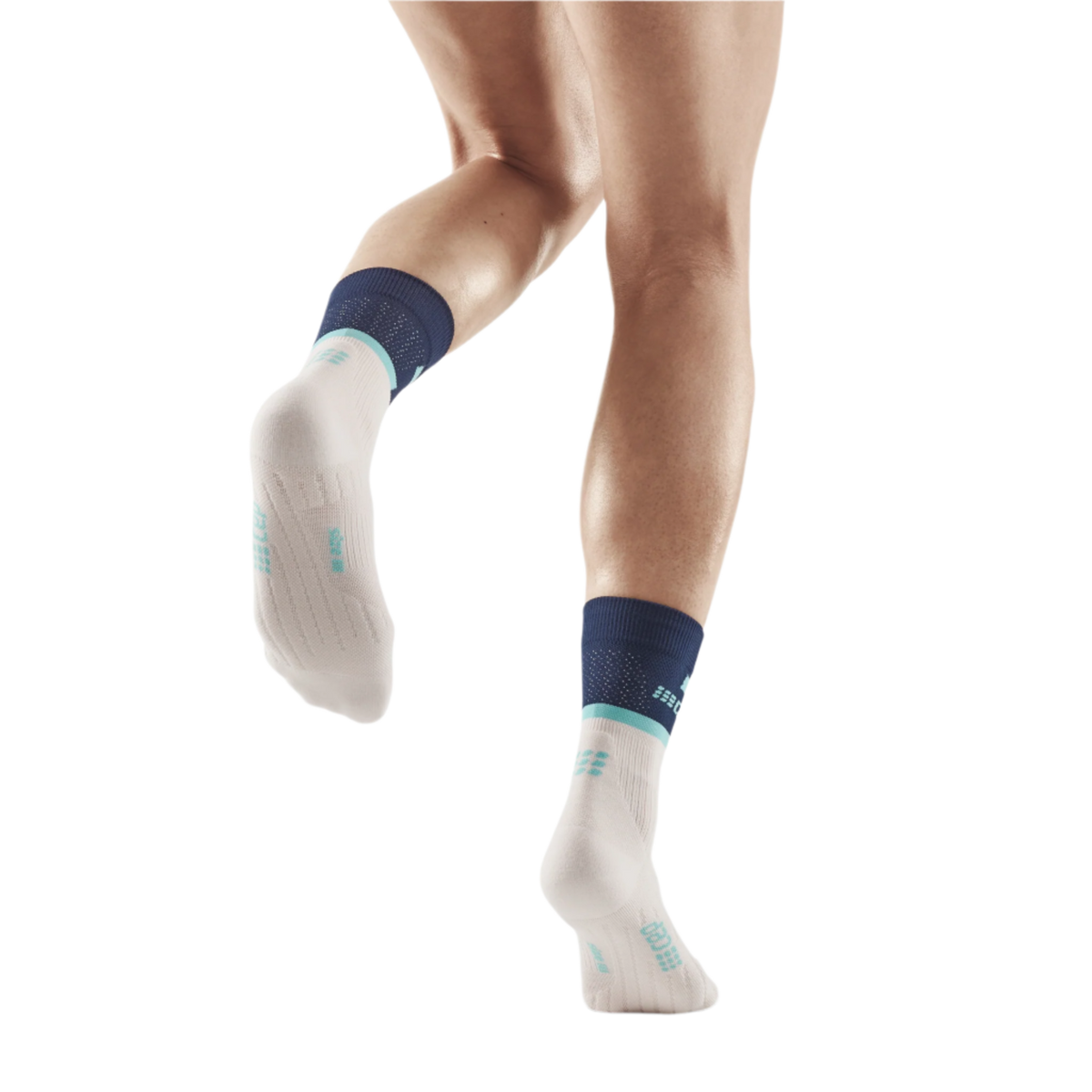 The Run Compression Mid Cut Socks 4.0, Women, Blue/Off White