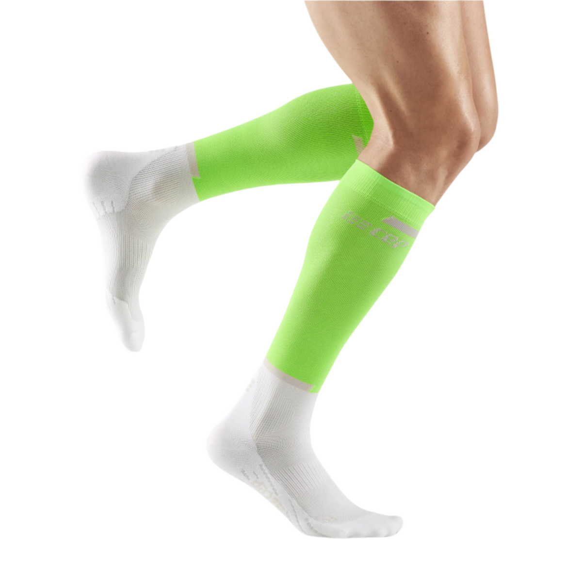 The Run Compression Tall Socks 4.0, Men, Lime Green/White