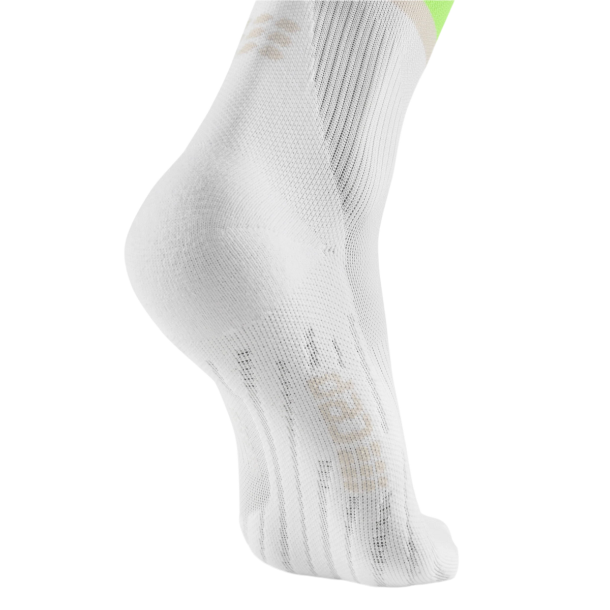 The Run Compression Tall Socks 4.0, Men, Lime Green/White, close-up detail