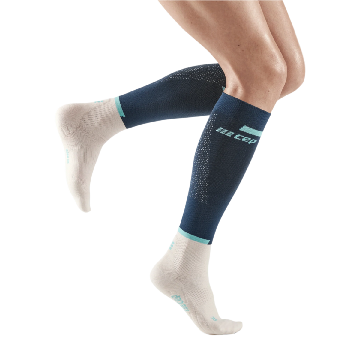 The Run Compression Tall Socks 4.0, Women, Blue/Off White