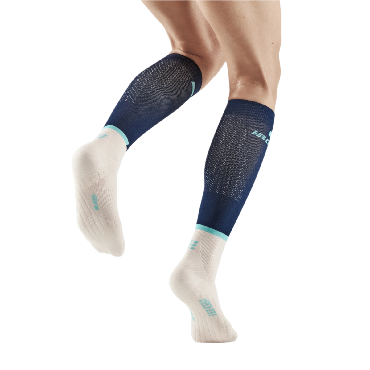 The Run Compression Tall Socks 4.0, Women, Blue/Off White