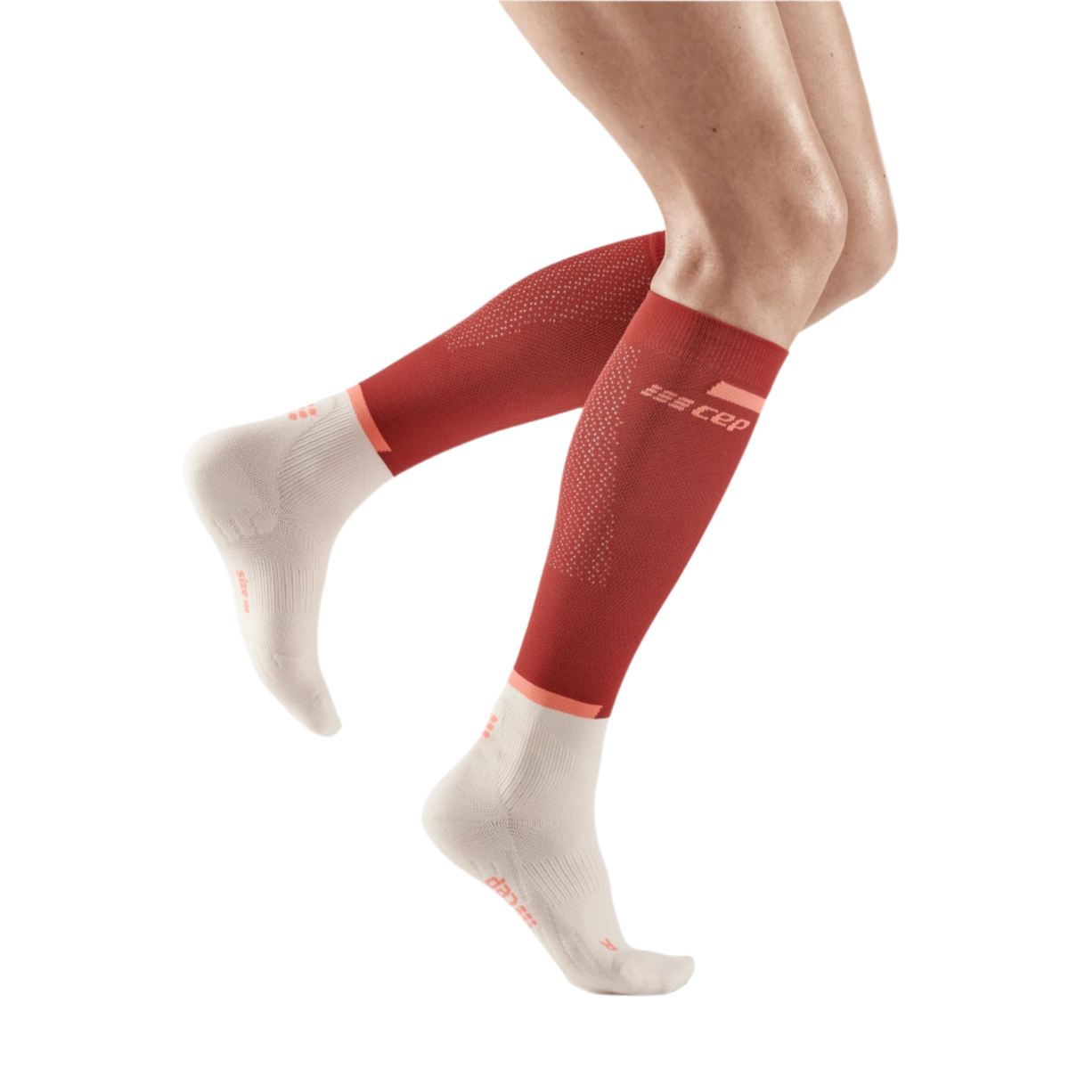 The Run Compression Tall Socks 4.0, Women, Red/Off White