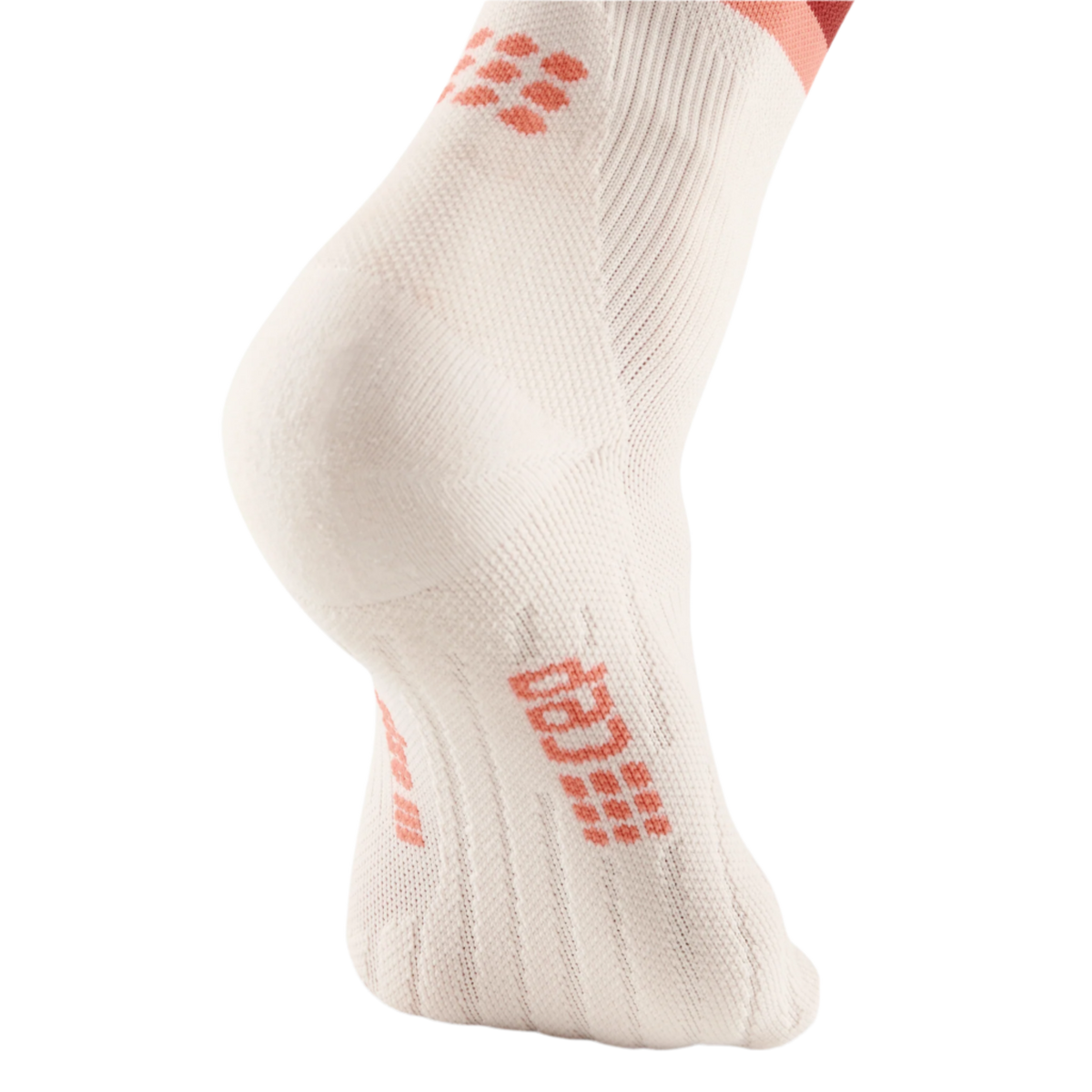 The Run Compression Tall Socks 4.0, Women, Red/Off White, close-up detail