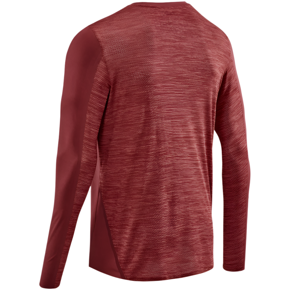 Run Long Sleeve Shirt, Men, Dark Red, Back View