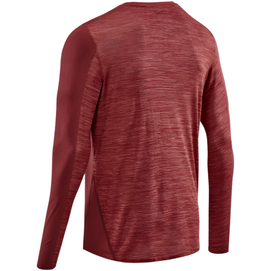 Run Long Sleeve Shirt, Men, Dark Red, Back View