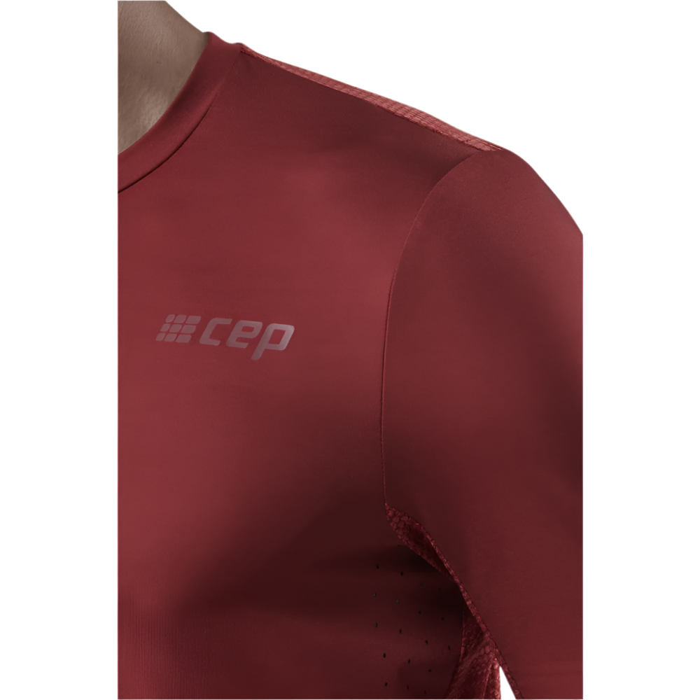 Run Long Sleeve Shirt, Men, Dark Red, Logo Detail