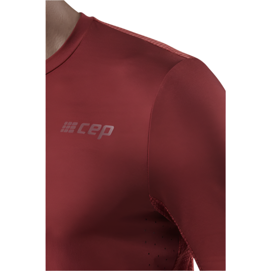 Run Long Sleeve Shirt, Men, Dark Red, Logo Detail