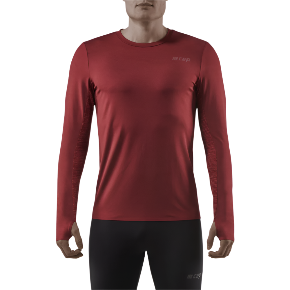 Run Long Sleeve Shirt, Men, Dark Red