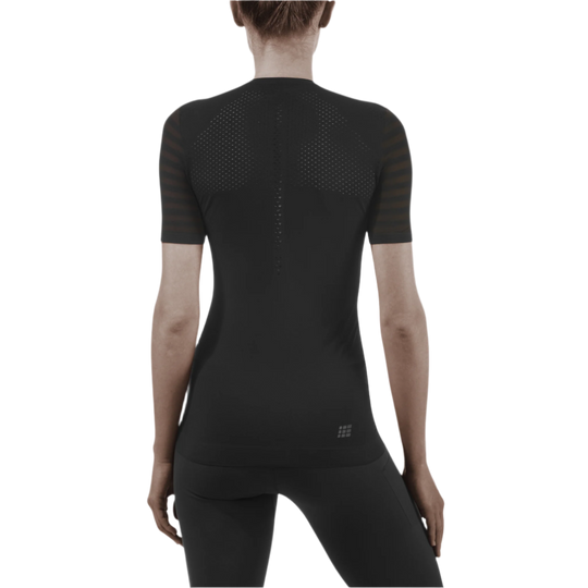 Ultralight Short Sleeve Shirt, Women, Black, Back View Model