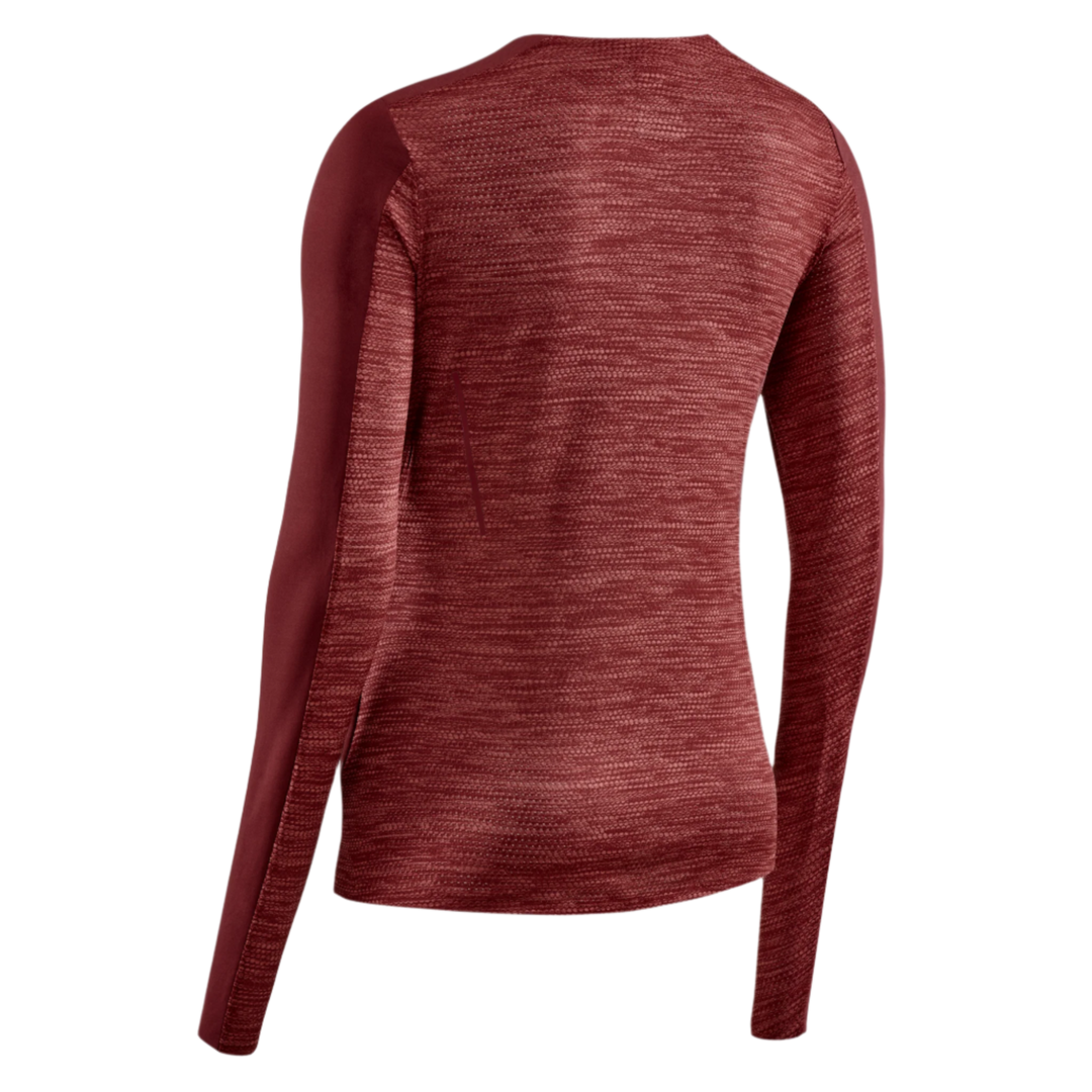 Run Long Sleeve Shirt, Women, Dark Red