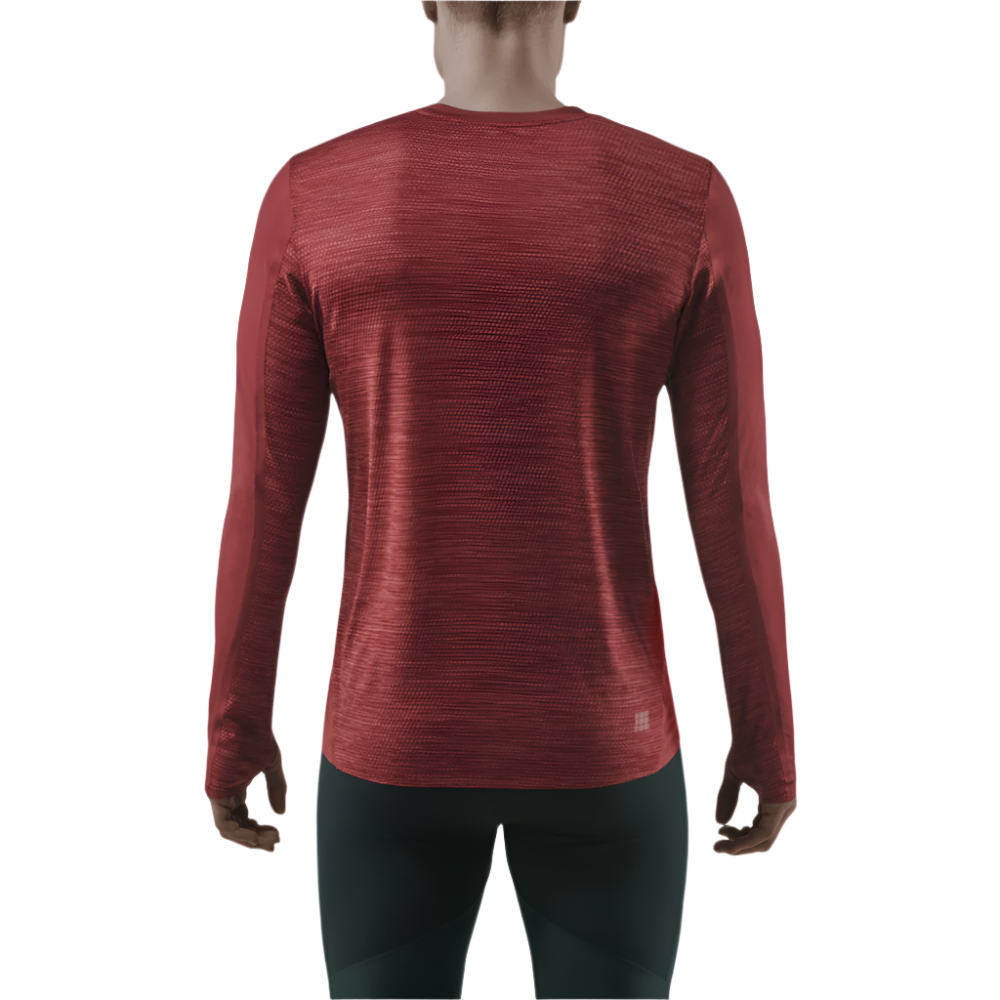 Run Long Sleeve Shirt, Men, Dark Red, Back View Model