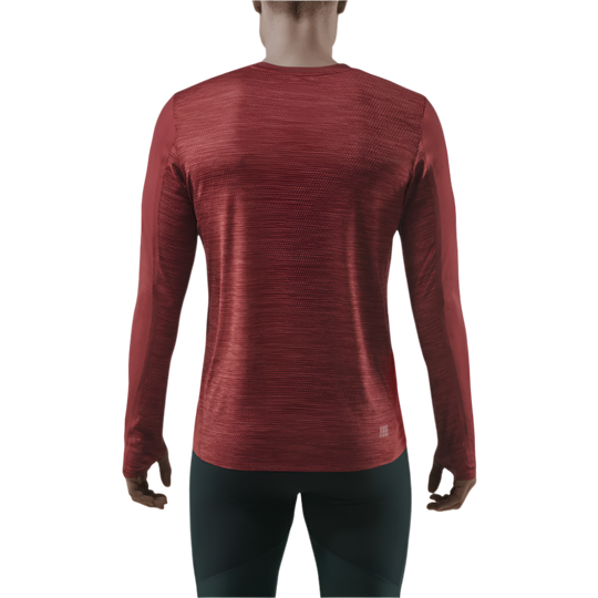 Run Long Sleeve Shirt, Men, Dark Red, Back View Model