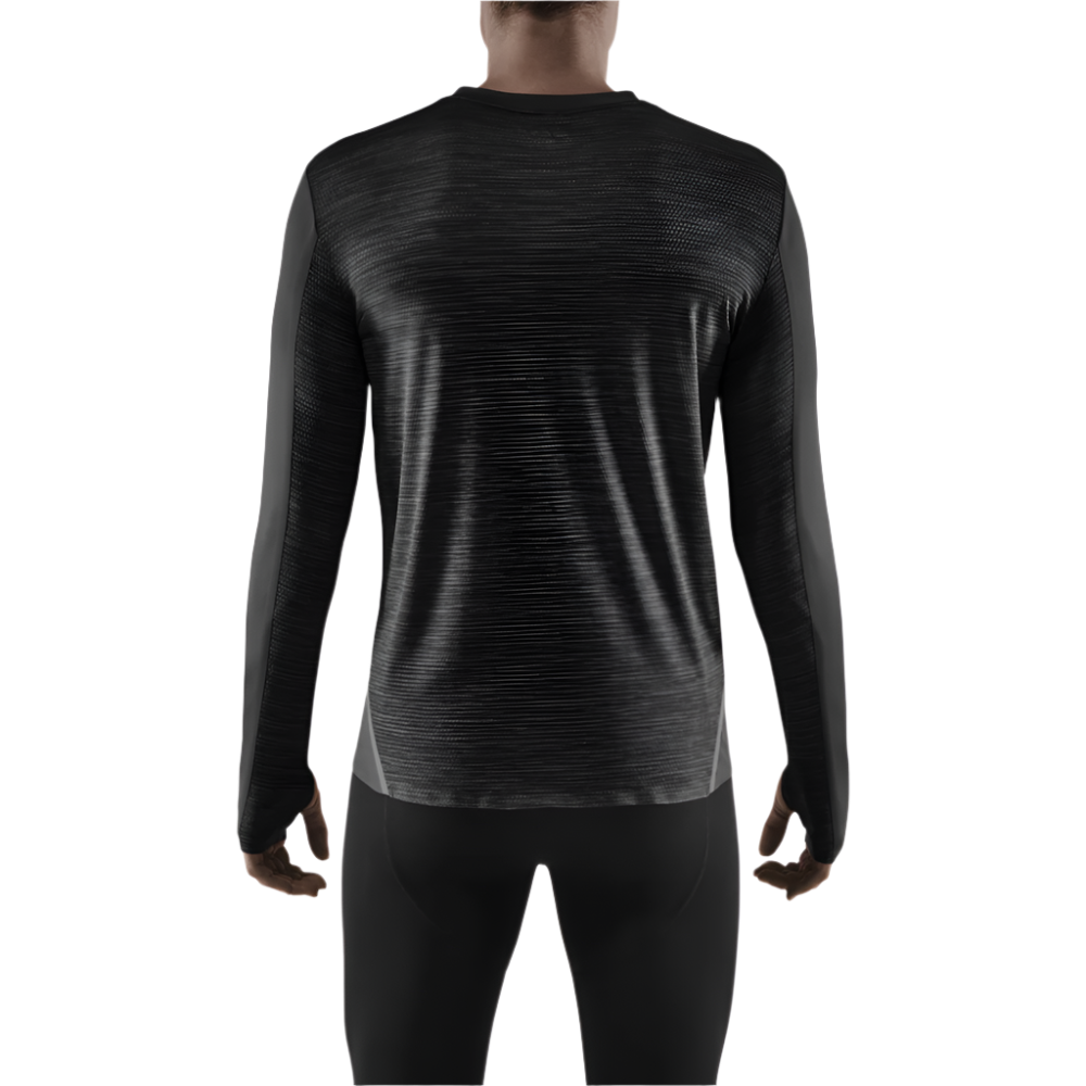 Run Long Sleeve Shirt, Men, Black, Back View Model