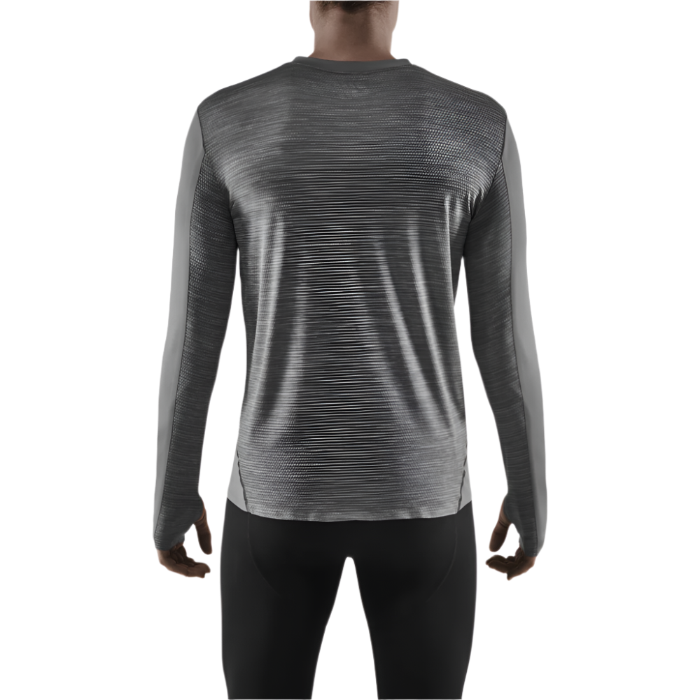 Run Long Sleeve Shirt, Men, Grey, Back View Model