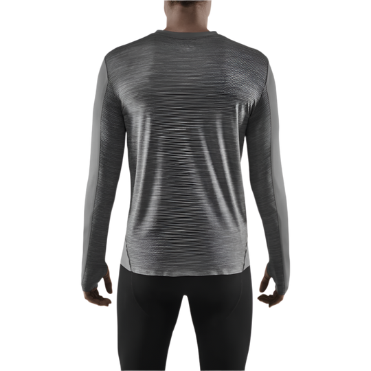 Run Long Sleeve Shirt, Men, Grey, Back View Model