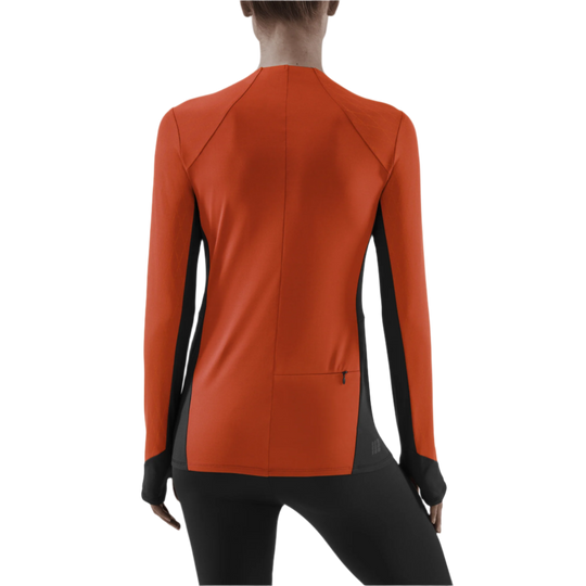 Cold Weather Shirt, Women, Dark Orange, Back View Model