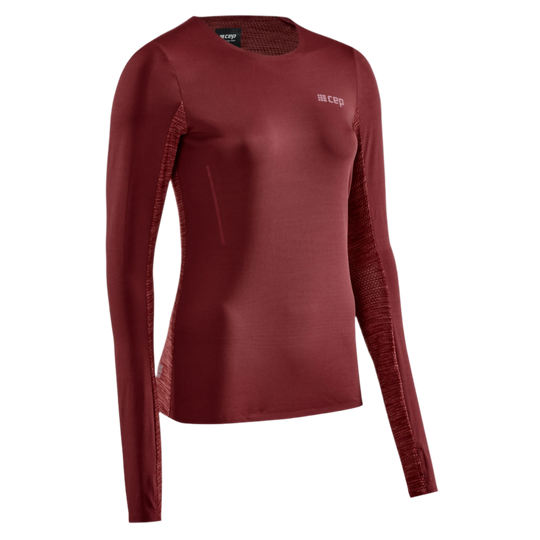 Run Long Sleeve Shirt, Women, Dark Red