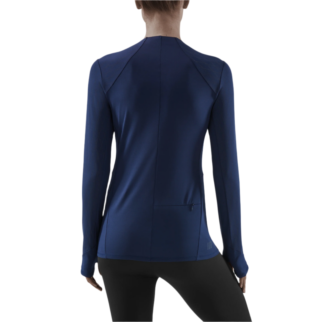 Cold Weather Shirt, Women, Navy, Back View Model