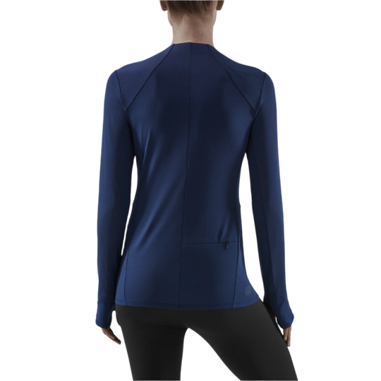 Cold Weather Shirt, Women, Navy, Back View Model