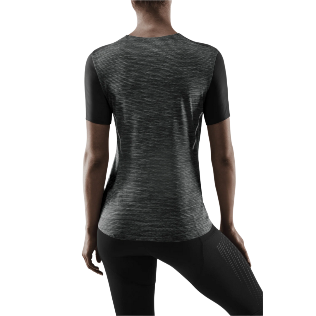 Run Short Sleeve Shirt, Women, Black, Back View Model