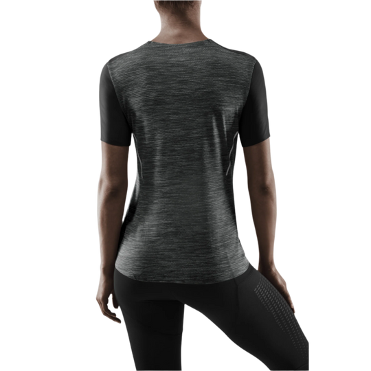 Run Short Sleeve Shirt, Women, Black, Back View Model