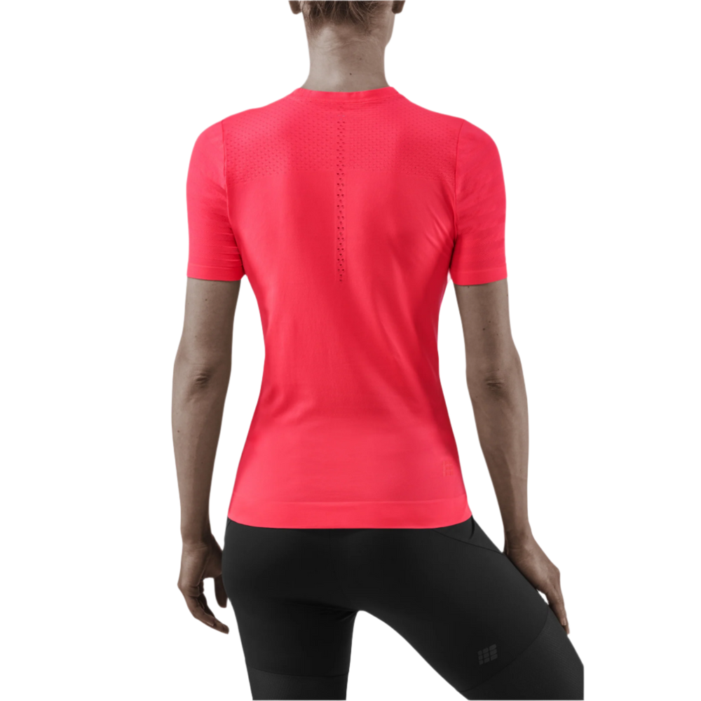 Ultralight Short Sleeve Shirt, Women, Pink, Back View Model