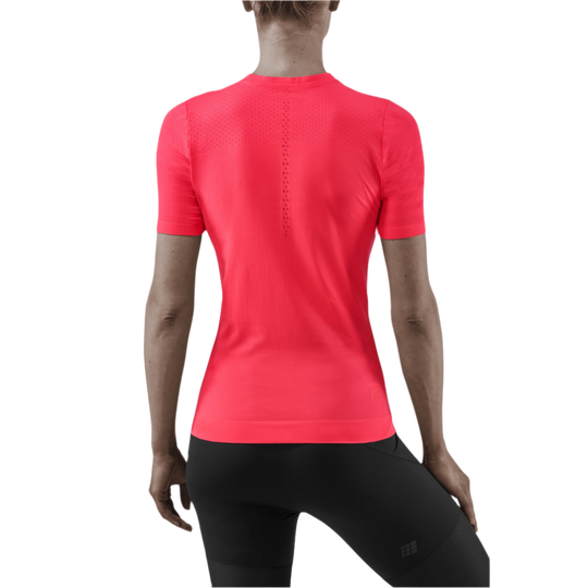 Ultralight Short Sleeve Shirt, Women, Pink, Back View Model