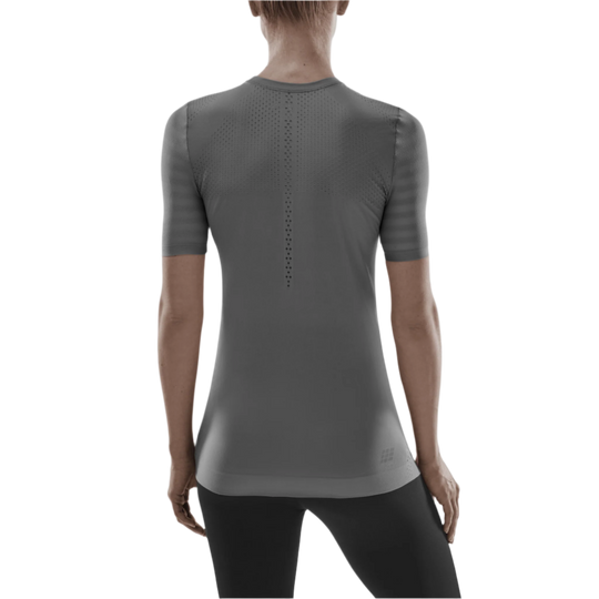 Ultralight Short Sleeve Shirt, Women, Grey, Back View Model