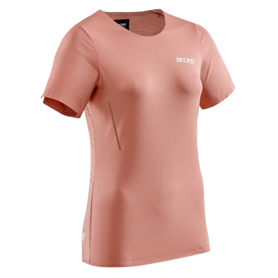 Run Short Sleeve Shirt, Women, Rose, Front View