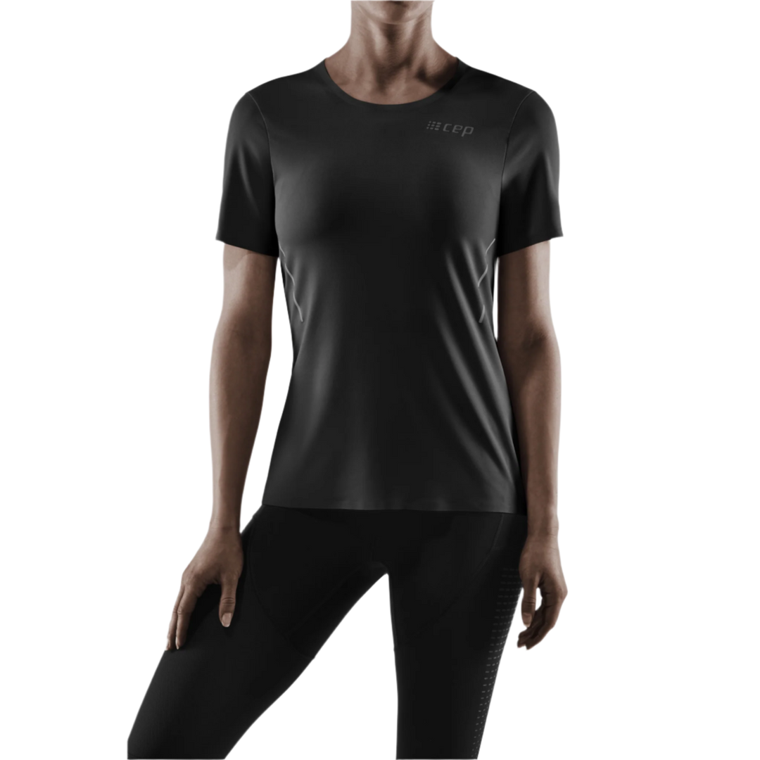 Run Short Sleeve Shirt, Women, Black