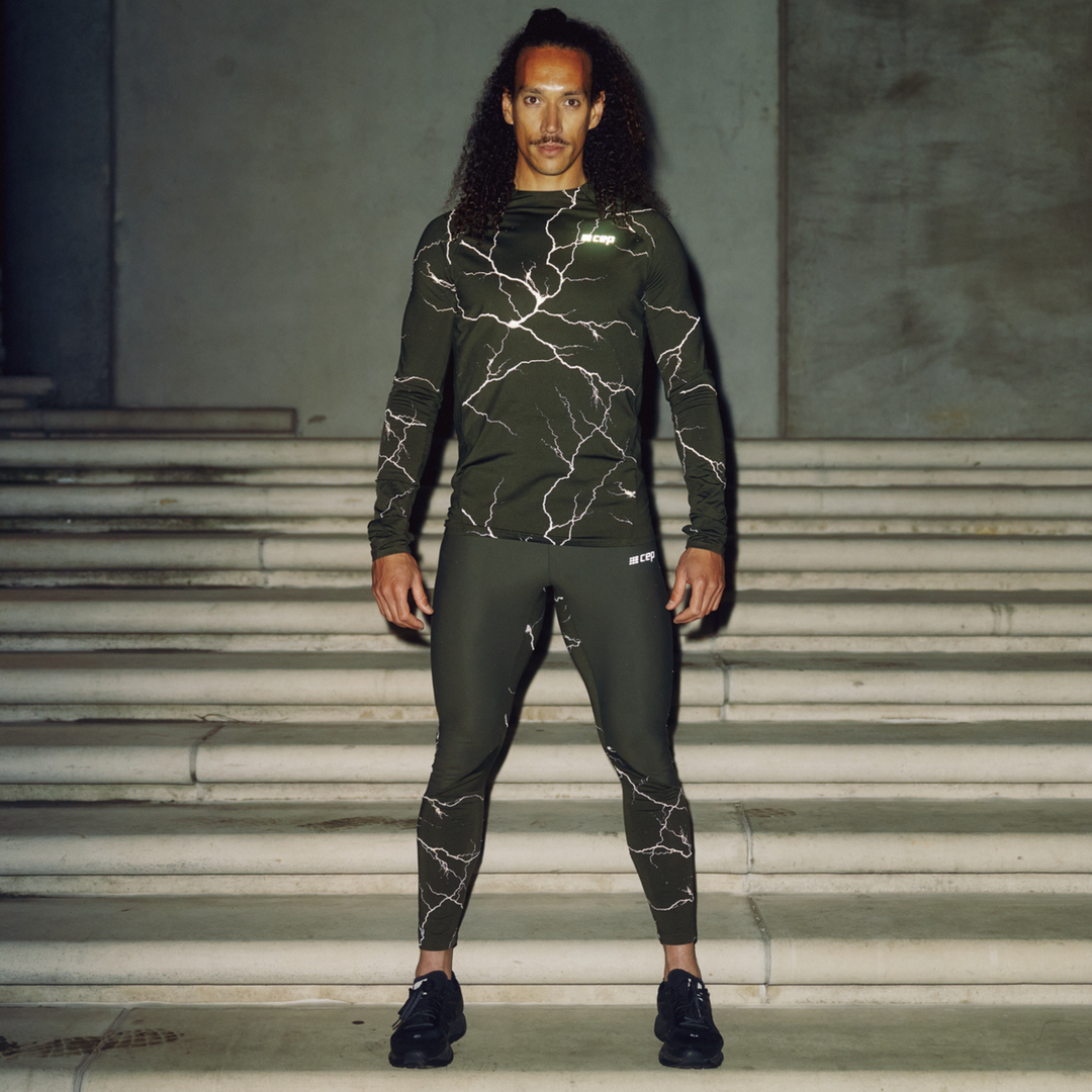 Reflective Tights, Men, Dark Green, Lifestyle 4