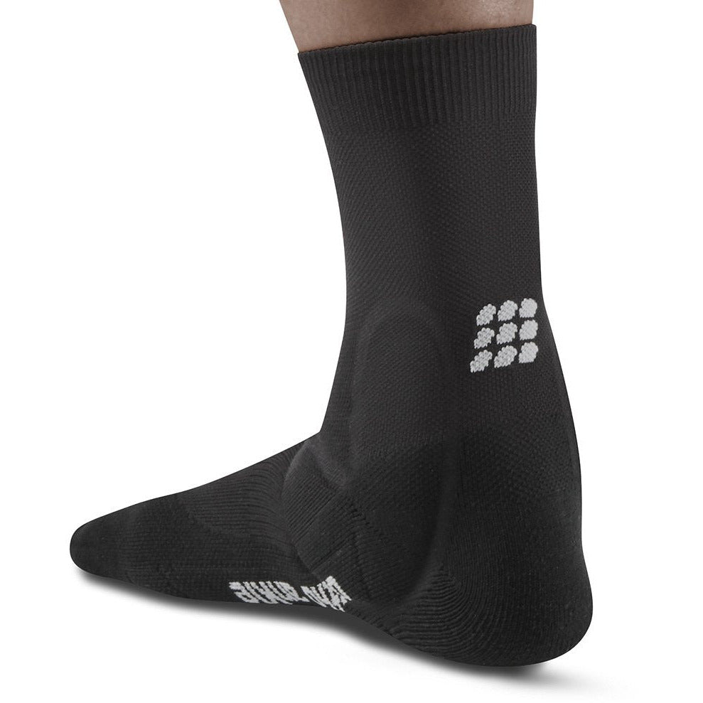 Ankle Support Short Socks, Men, Black, Back View