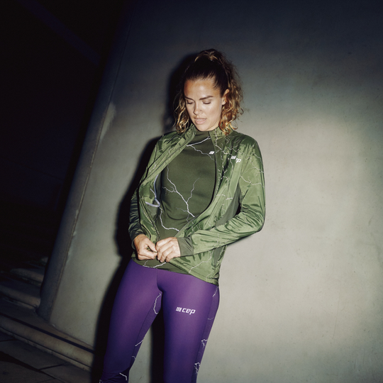 Reflective Windbreaker, Women, Dark Green, Lifestyle 2