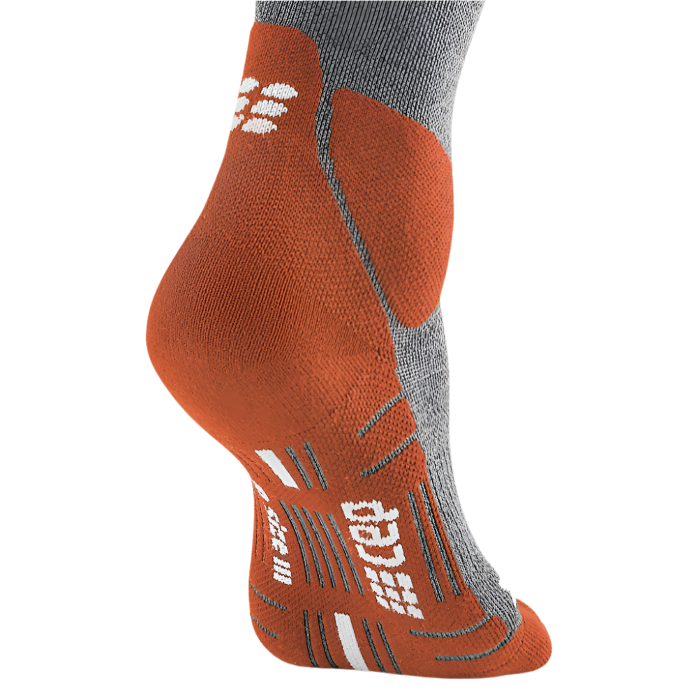 Hiking Merino Tall Compression Socks, Women, Sunset/Grey, Foot Detail